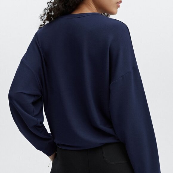 Fabletics Monica Cinched Pullover Navy Blue Long Sleeve Size XXL NWT - Picture 3 of 8